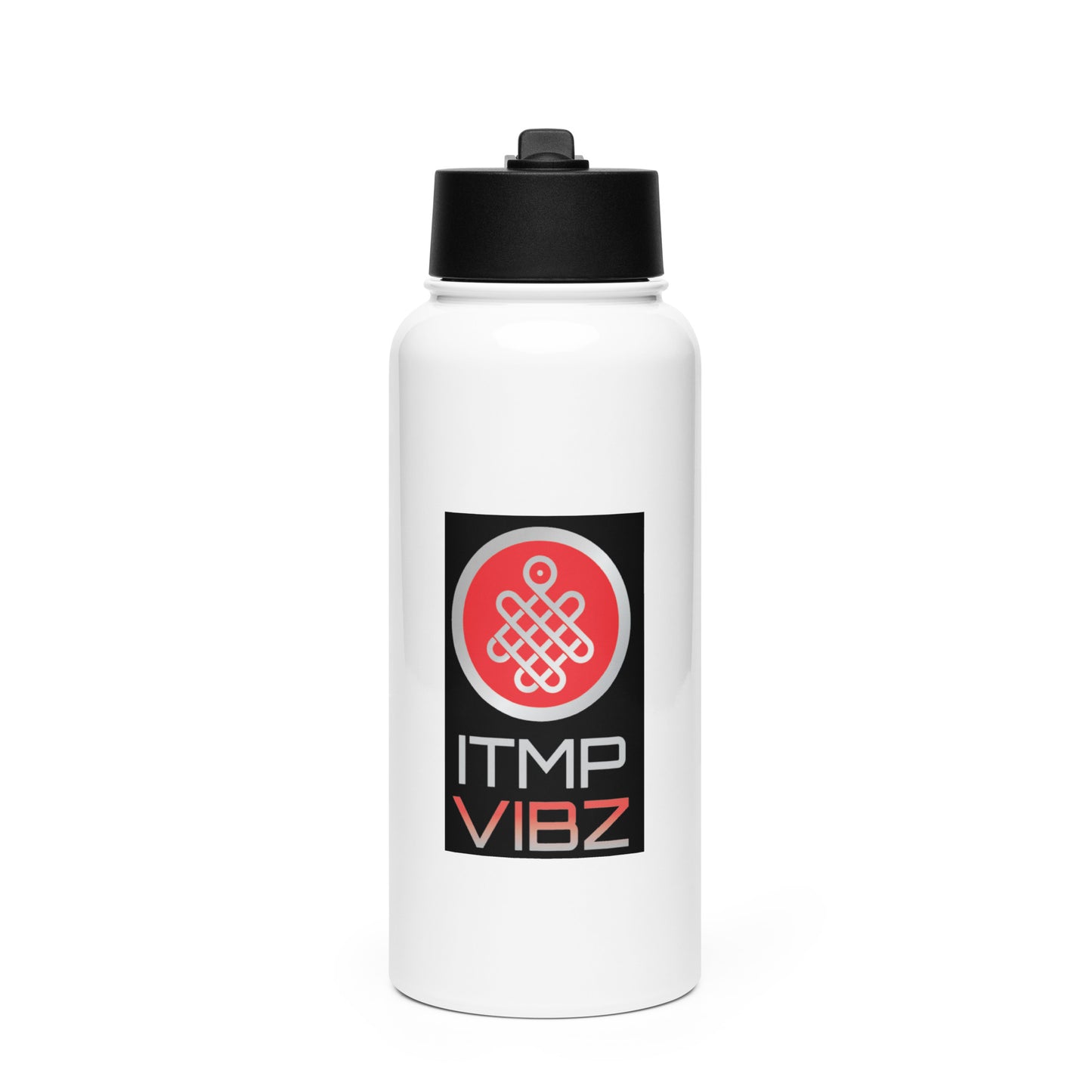 Stainless steel water bottle with a straw lid