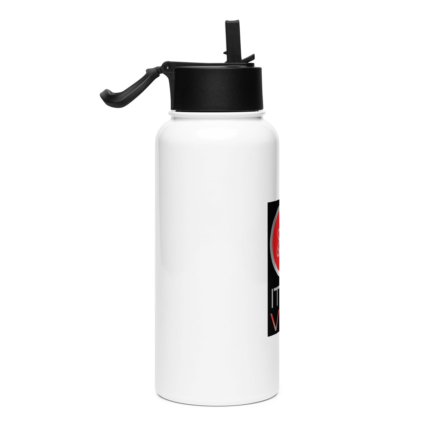 Stainless steel water bottle with a straw lid